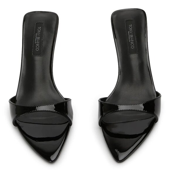 Tony Bianco Fiesta Low Heels in Black Patent 6 New with box Womens Sandals - Picture 14 of 15